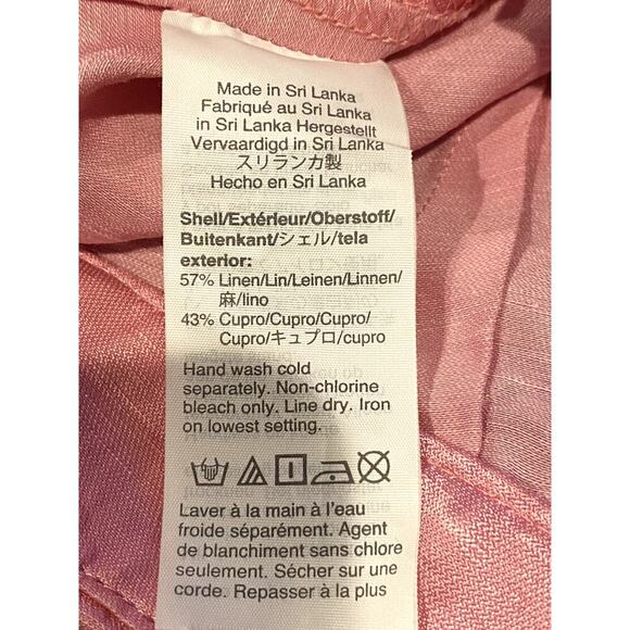 J. Crew Linen Relaxed Fit High Rise Pleated Shorts Cuffed Hem Pockets 2 Pink - Picture 8 of 13